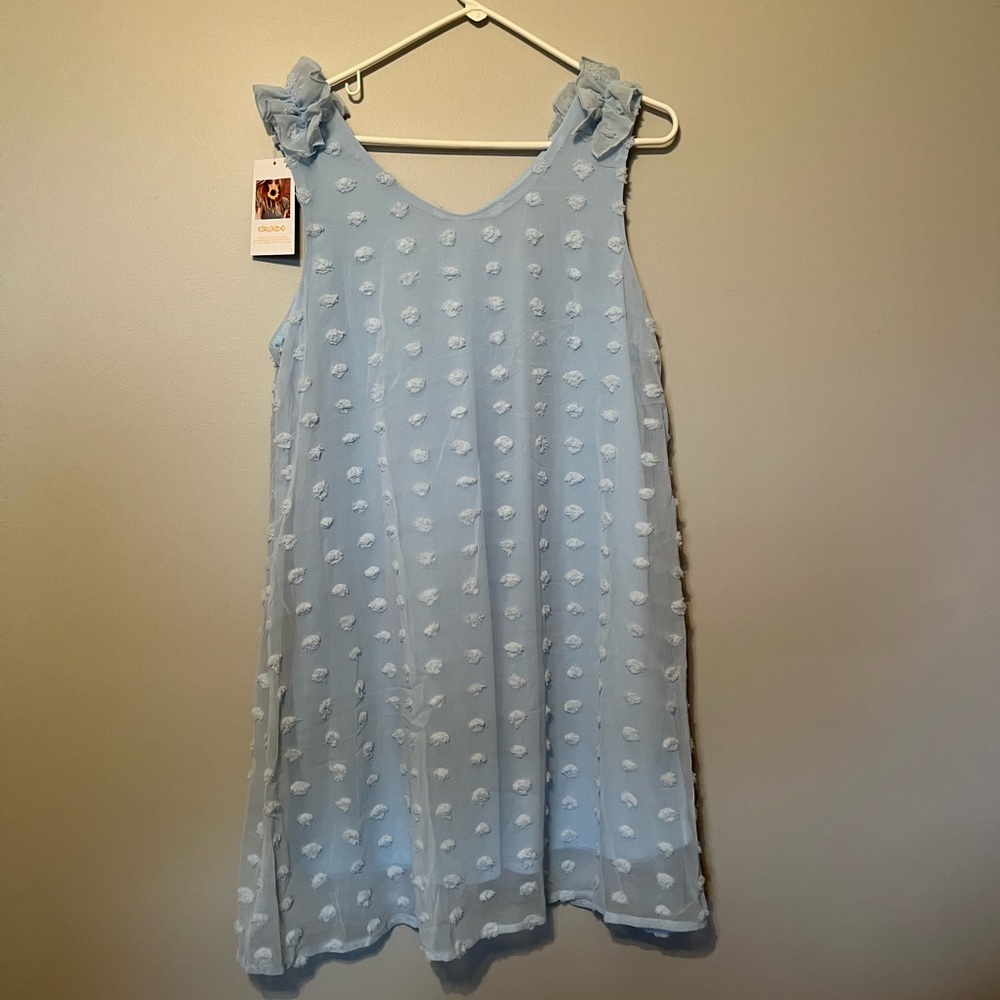 Light blue Swiss dot dress
